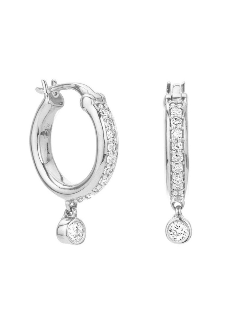 Adina Reyter Silver 0.11 ct. tw. Diamond Drop Huggie Hoops