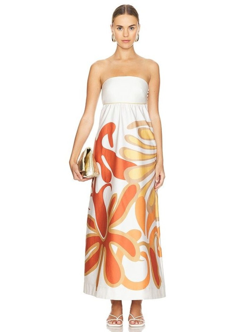 ADRIANA DEGREAS Algae Strapless Long Dress