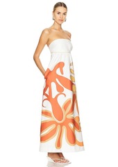 ADRIANA DEGREAS Algae Strapless Long Dress