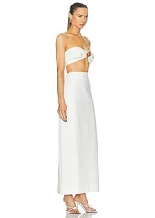 ADRIANA DEGREAS Cotton Solid Top & Skirt Set