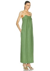 ADRIANA DEGREAS Jellyfish Solid Strapless Long Dress