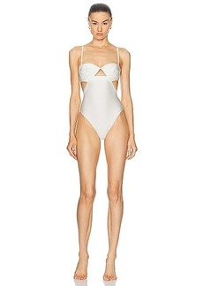 ADRIANA DEGREAS Matelasse Cut Outs Swimsuit