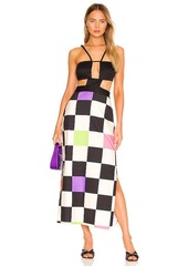 ADRIANA DEGREAS New Age Cut-Out Long Dress