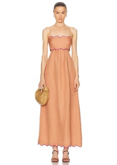 ADRIANA DEGREAS Seashell Solid Cut Out Long Dress