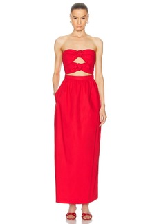 ADRIANA DEGREAS Solid Double Knot Long Dress