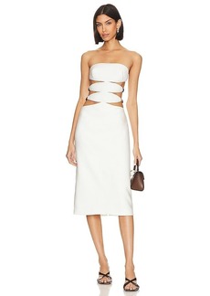 ADRIANA DEGREAS Vintage Orchid Cut Out Midi Dress