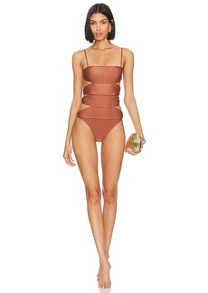 ADRIANA DEGREAS Vintage Orchid Cut Out One Piece