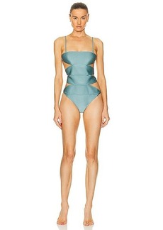 ADRIANA DEGREAS Vintage Orchid Solid Cutout Swimsuit