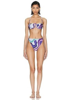 ADRIANA DEGREAS Wave High Leg Bikini Set