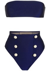 Adriana Degreas button-details high rise bikini set