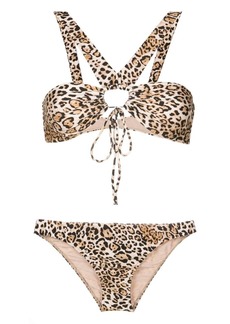 Adriana Degreas leopard-print cut-out bikini set