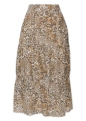 Adriana Degreas leopard-print high-waist skirt
