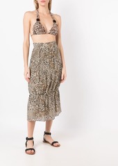 Adriana Degreas leopard-print high-waist skirt