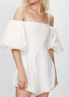 Adriana Degreas Linen Playsuit With Double Knot In White