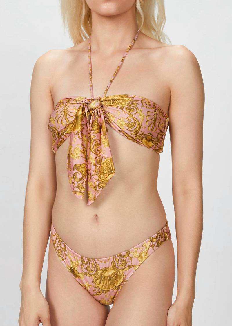 Adriana Degreas Seashell Halterneck Bikini Set In Pink