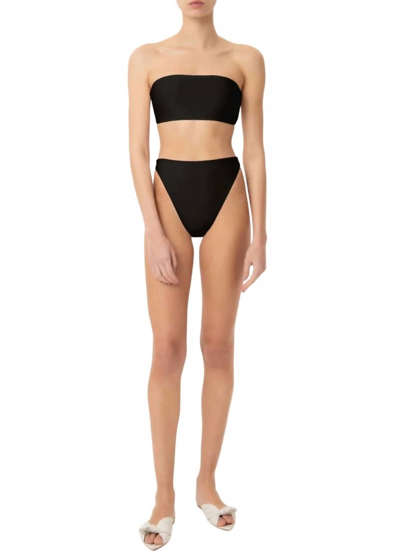 Adriana Degreas Solid High-Leg Bandeau Bikini In Black