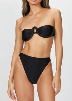 Adriana Degreas Solid High-Leg Strapless Bikini Set In Black