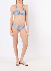 Adriana Degreas Stone-print half-cut halterneck bikini