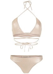 Adriana Degreas tie-fastening metallic bikini set
