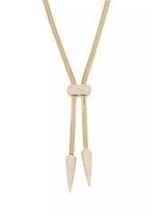 Adriana Orsini 18K Gold-Plated & Cubic Zirconia Snake Chain Lariat Necklace