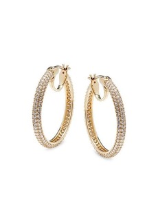 Adriana Orsini 18K Goldplated & Cubic Zirconia Hoop Earrings