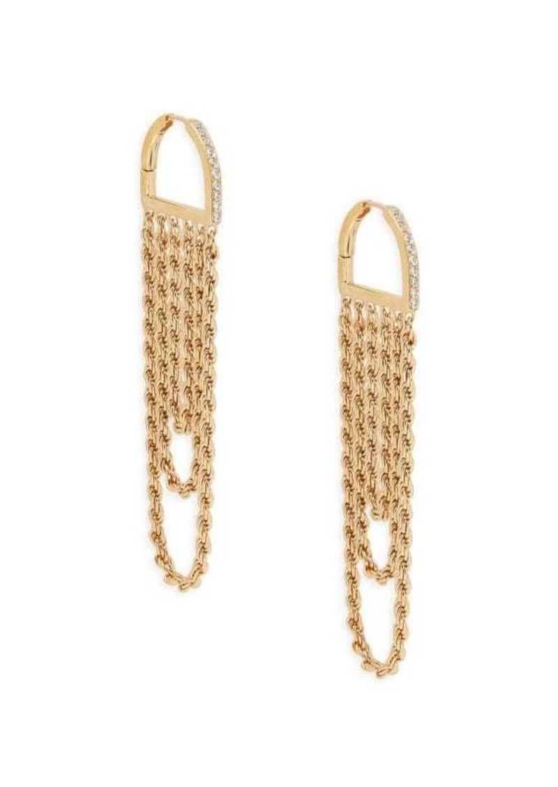 Adriana Orsini 18K Goldplated Sterling Silver & Cubic Zirconia Twist Drape Hoop Earring