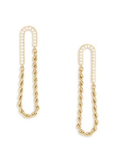 Adriana Orsini 18K Goldplated Sterling Silver & Cubic Zirconia Twist Rope Earrings