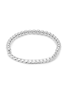 Adriana Orsini ​18K Rhodium Plated Curb Chain Beaded Bracelet