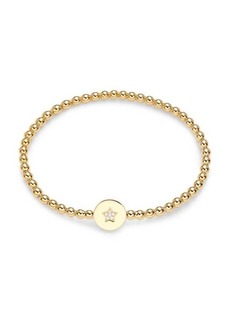 Adriana Orsini Adore 18K Goldplated & Cubic Zirconia Star Disc Beaded Bracelet