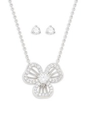 Adriana Orsini Bella 2-Piece White Rhodium Plated & Cubic Zirconia Earrings & Necklace Set