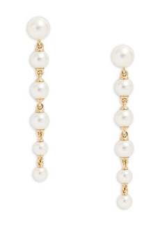 Adriana Orsini Bianca 18K Goldplated & 4-6MM Faux Pearl Linear Drop Earrings
