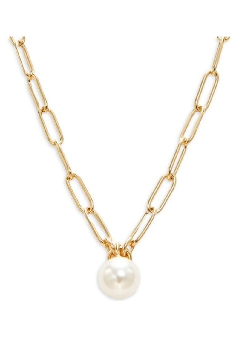 Adriana Orsini Bianca 18K Goldplated & Faux Pearl Paperclip Necklace