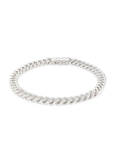 Adriana Orsini Billie Rhodium Plated Sterling Silver & Cubic Zirconia Curb Chain Bracelet