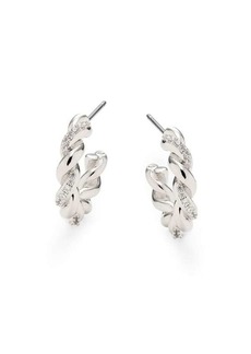 Adriana Orsini Brunch Rhodium Plated & Cubic Zirconia Twisted Pave Earrings