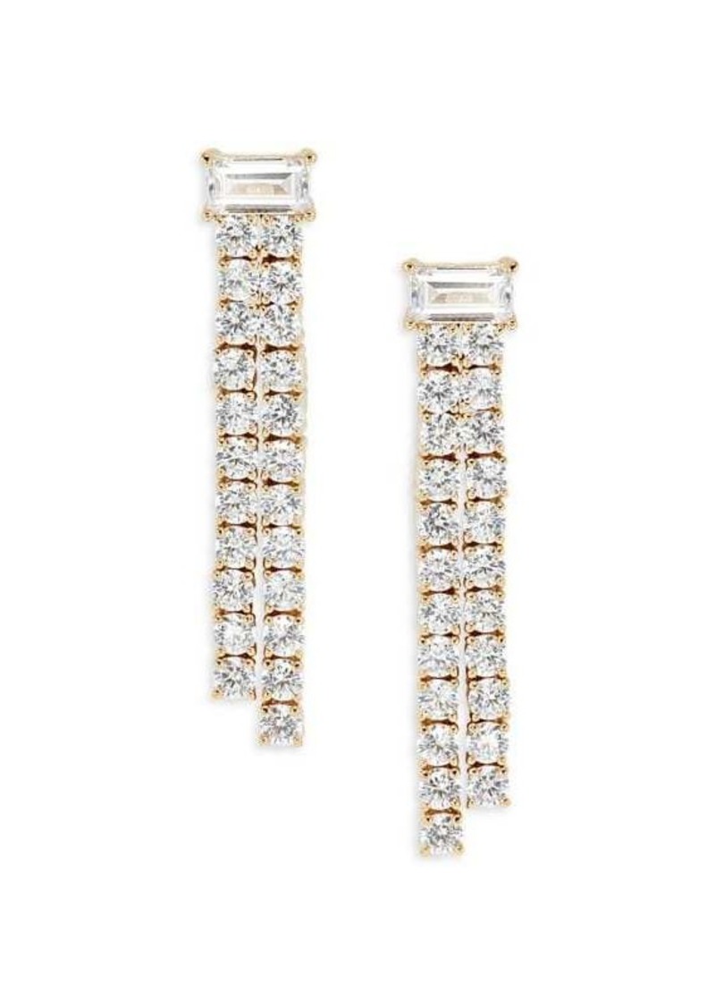 Adriana Orsini Chateau Fringe 18K Goldplated & Cubic Zirconia Drop Earrings