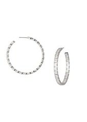 Adriana Orsini Chateau Rhodium Plated & Cubic Zirconia Hoop Earrings