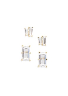 Adriana Orsini Chateau Set of 2 18K Goldplated & Cubic Zirconia Stud Earrings