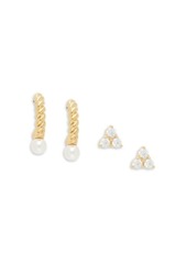 Adriana Orsini ​Cubic Zirconia, Faux Pearl 2-Piece Drop & Stud Earring Set