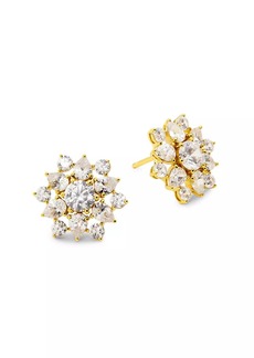 Adriana Orsini Dahlia Floral 18K Gold-Plated & Cubic Zirconia Cluster Stud Earrings