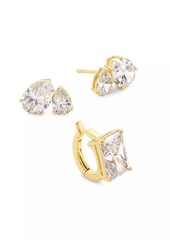 Adriana Orsini Ear Candy 18K-Gold-Plated & Cubic Zirconia 3-Piece Earrings Set