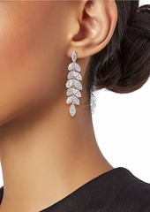 Adriana Orsini Ear Candy Rhodium-Plated & Cubic Zirconia Leaf Drop Earrings