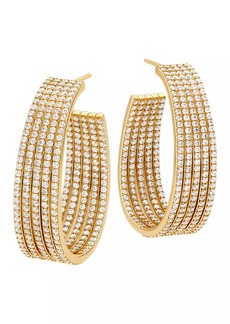 Adriana Orsini Feliz 18K Gold-Plated & CUbic Zirconia C-Hoop Earrings