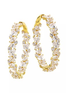 Adriana Orsini Galore 18K Gold-Plated & Cubic Zirconia Cluster Inside-Out Hoops