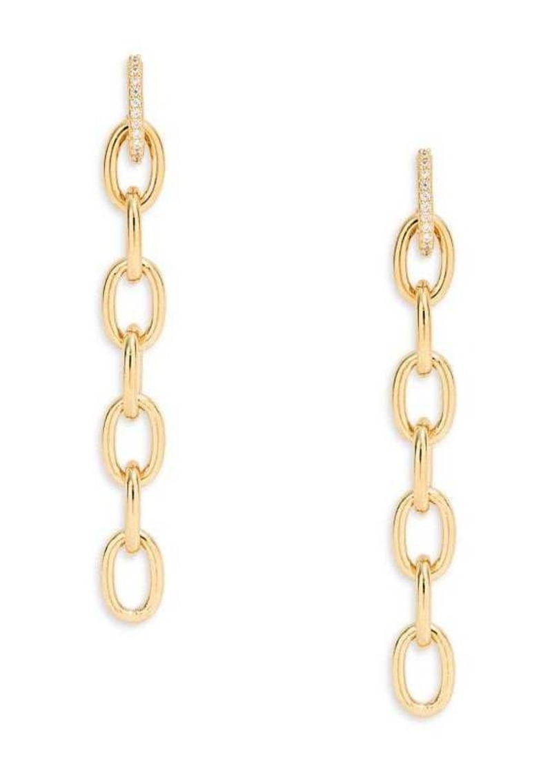 Adriana Orsini Gemma 18K Goldplated & Cubic Zirconia Chain Drop Earrings