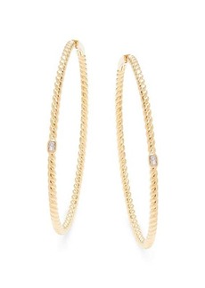 Adriana Orsini Golden Hour 18K Goldplated & Cubic Zirconia Extra Large Hoop Earrings