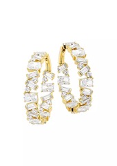 Adriana Orsini Jazz Deco 18K Gold-Plated & Cubic Zirconia Hoop Earrings