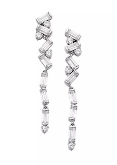 Adriana Orsini Jazz Rhodium-Plated & Cubic Zirconia Angled Linear Earrings