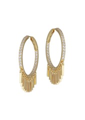 Adriana Orsini Linxy 18K Goldplated Fringe Hoop Earrings