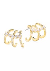 Adriana Orsini Loveall 18K-Gold-Plated & Cubic Zirconia Caged Huggie Hoop Earrings