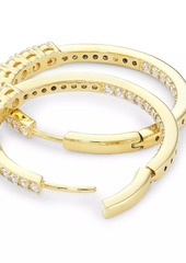 Adriana Orsini Loveall 18K-Gold-Plated & Cubic Zirconia Medium Hoop Earrings